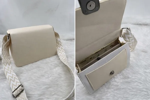 Cream_Synthetic_Pu_Sling_Bag_For_Women