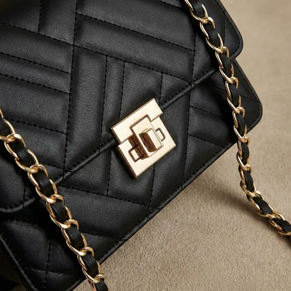 Black_Synthetic_Pu_Sling_Bag_For_Women