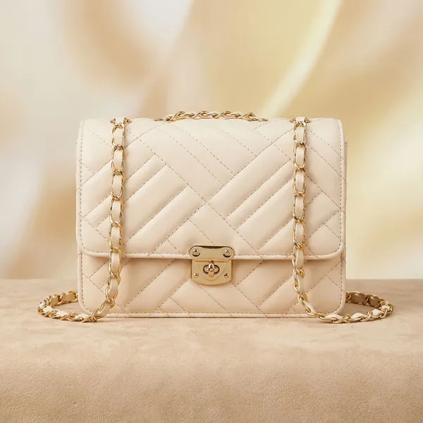 Cream_Synthetic_Pu_Sling_Bag_For_Women