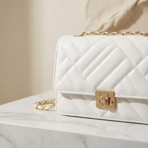 White_Synthetic_Pu_Binaye_Sling_Bag_For_Women