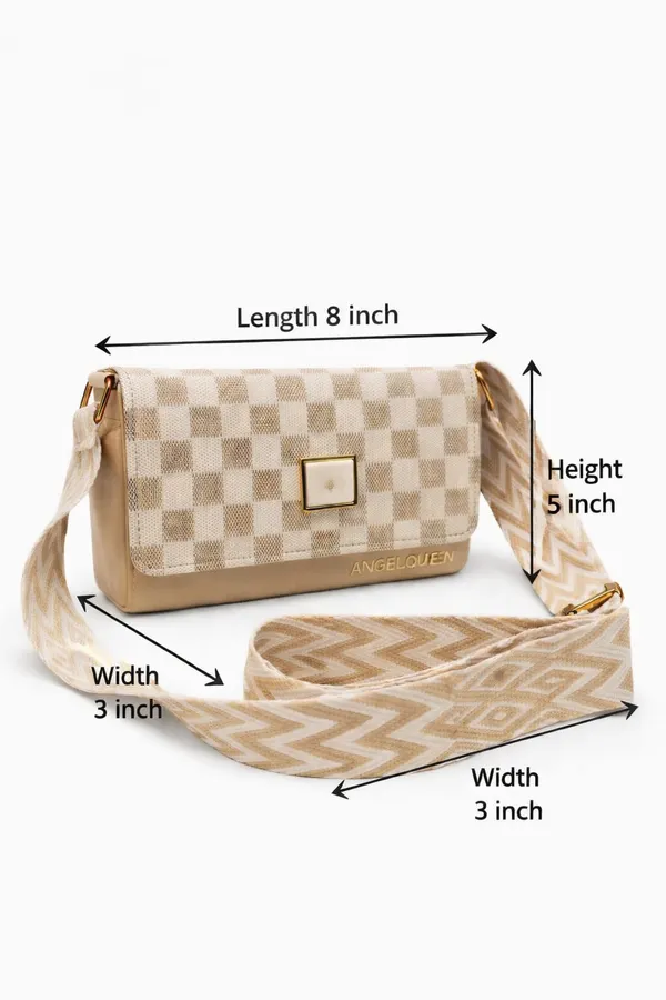 Cream_Synthetic_Pu_Sling_Bag_For_Women