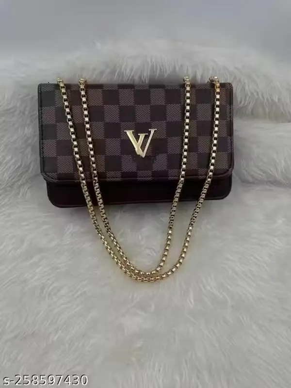 Brown_Synthetic_Pu_Lv_Stylish_Sling_Bag_For_Women