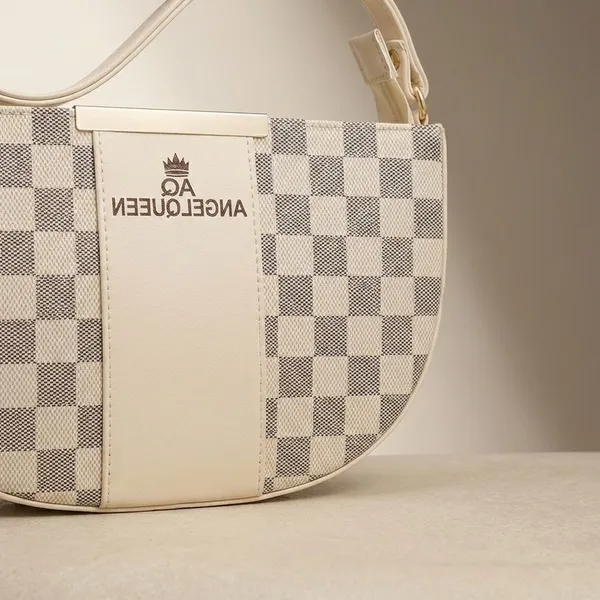 Cream_Synthetic_Pu_Lv_Sling_Bag_For_Women