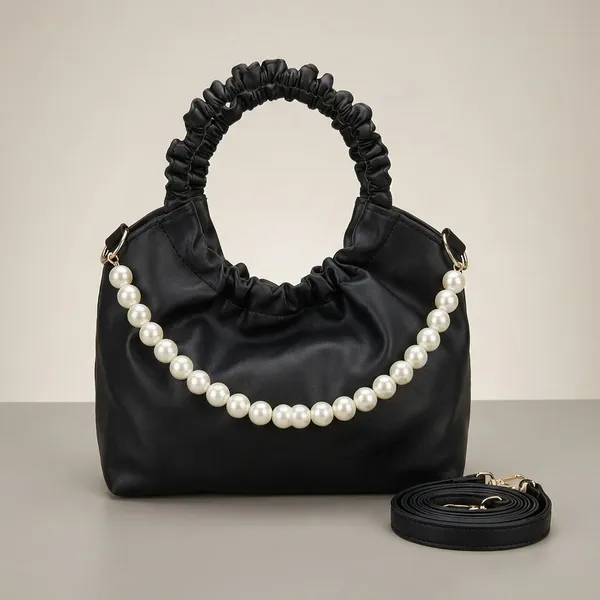 Black_Synthetic_Pu_Angel_Queen_Moti_Style_Sling_Bag_For_Women