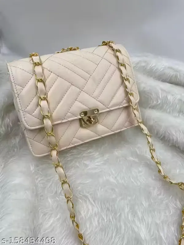 Cream_Synthetic_Pu_Sling_Bag_For_Women