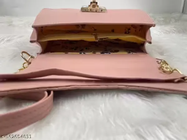 Peach_Synthetic_Pu_Stylish_Sling_Bag_For_Women