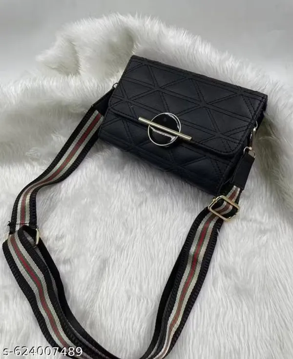 Black_Synthetic_Pu_Sling_Bag_For_Women