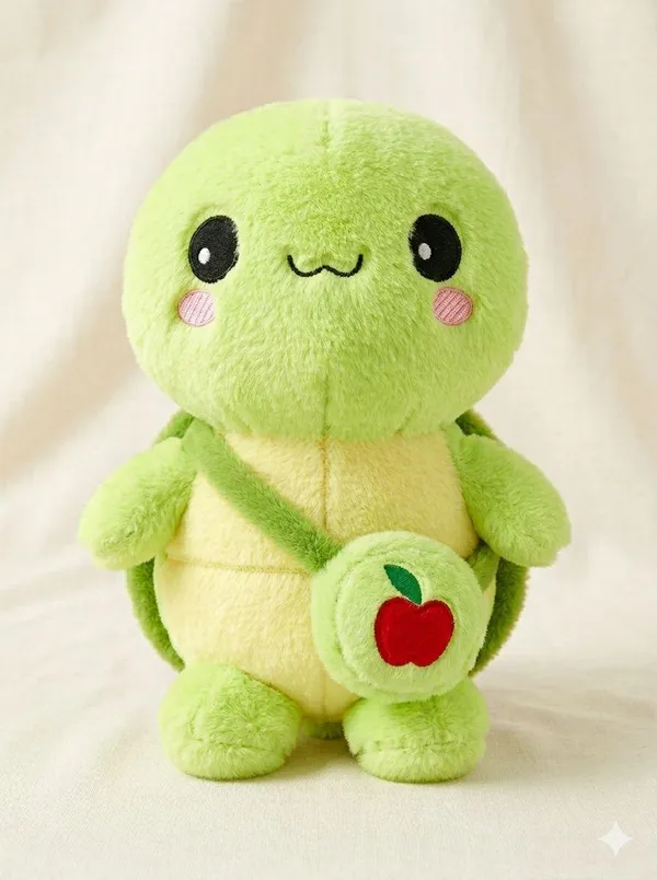 Cute_Green_Turtle_Plush_Toy_with_Apple_Sling_Bag_30_cm