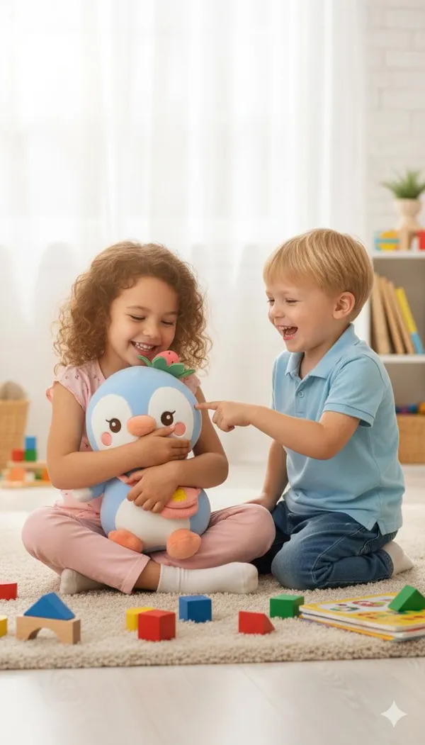 Cute_Penguin_Plush_Toy_with_Mini_Bag_&_Strawberry_Hat