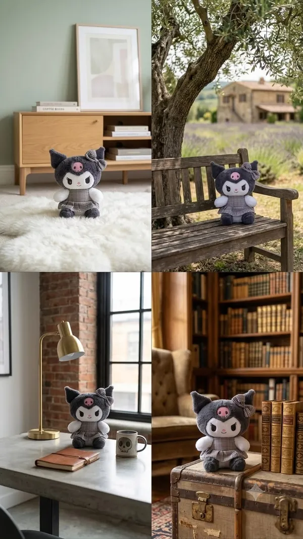 Kuromi_Plush_Soft_Toy_with_Checkered_Dress_&_Bow_|_Premium_Stuffed_Teddy_|_Ultra_Soft_Polyester_|_Kids_&_Anime_Fans_Gift_|_Pack_of_1