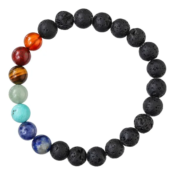 Multicolor_7_Chakra_Bracelet_For_Women_Men'S_Gifts_Protection_Healing_Crystal_Bracelet_8Mm_Gemstone_Beaded_Adjustable