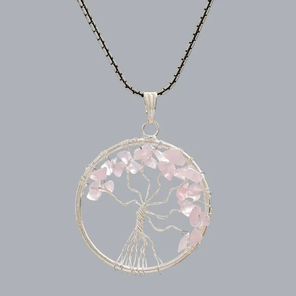 Pink_Rose_Quartz_Pendant_Tree_Of_Life_Crystal_Stone_Pendant_Locket_With_Metal_Chain_For_Healing_Crystal_Healing_Gemstone_Size_3540_Mm_Rose_Quarts