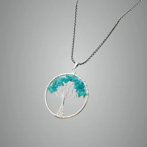 BlueGreen_Amazonite_Pendant_Tree_Of_Life_Crystal_Stone_Pendant_Locket_With_Metal_Chain_For_Healing_Crystal_Healing_Gemstone_Size_3540_Mm_Amazonite