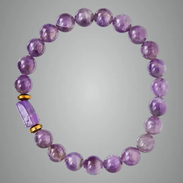 Purple_Amethyst_Tumbler_Bracelet_For_Women_Men'S_Gifts_Protection_Healing_Crystal_Bracelet_8Mm_Gemstone_Beaded_Adjustable