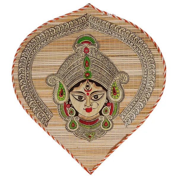 Brown_Bamboo_Hand_Crafted_Leaf_Design_Wall_Hangings_Of_Durga_Ji_For_Home_Decor_Bamboo_Art_For_Wall_Decor