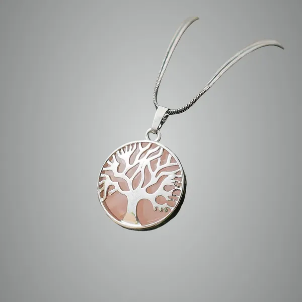 Pink_Crystal_Tree_Of_Life_Pendant_Simple_White_Crystal_Mineral_Jewellery_For_Men_Women_Pendulum_Necklace_Family_Tree_Necklace_Tree_Of_Life_Gemstone_Rose_Quartz