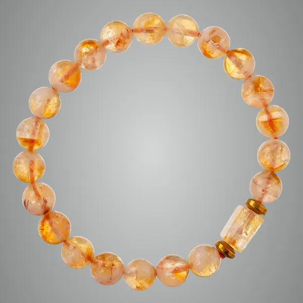 Yellow_Citrine_Tumbler_Bracelet_For_Women_Men'S_Gifts_Protection_Healing_Crystal_Bracelet_8Mm_Gemstone_Beaded_Adjustable