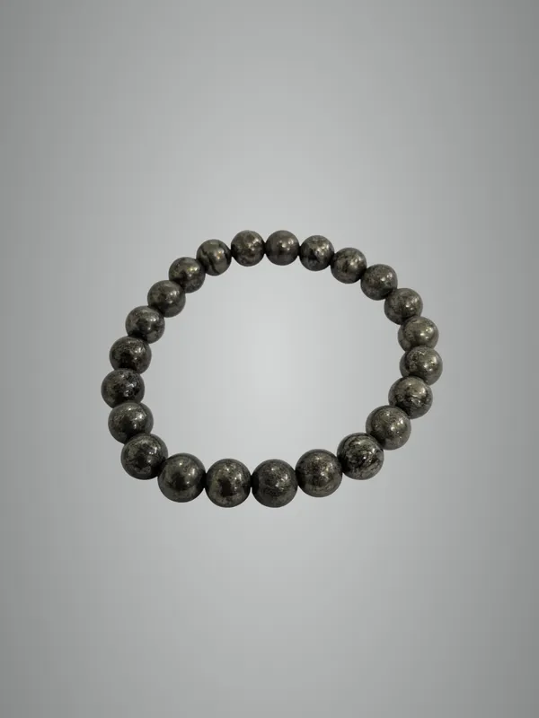 Metallic_Gold_Pyrite_Bracelet_For_Women_Men'S_Gifts_Protection_Healing_Crystal_Bracelet_8Mm_Gemstone_Beaded_Adjustable