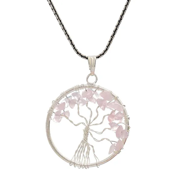 Pink_Rose_Quartz_Pendant_Tree_Of_Life_Crystal_Stone_Pendant_Locket_With_Metal_Chain_For_Healing_Crystal_Healing_Gemstone_Size_3540_Mm_Rose_Quarts
