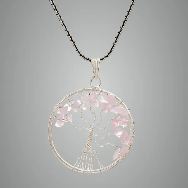 Pink_Rose_Quartz_Pendant_Tree_Of_Life_Crystal_Stone_Pendant_Locket_With_Metal_Chain_For_Healing_Crystal_Healing_Gemstone_Size_3540_Mm_Rose_Quarts