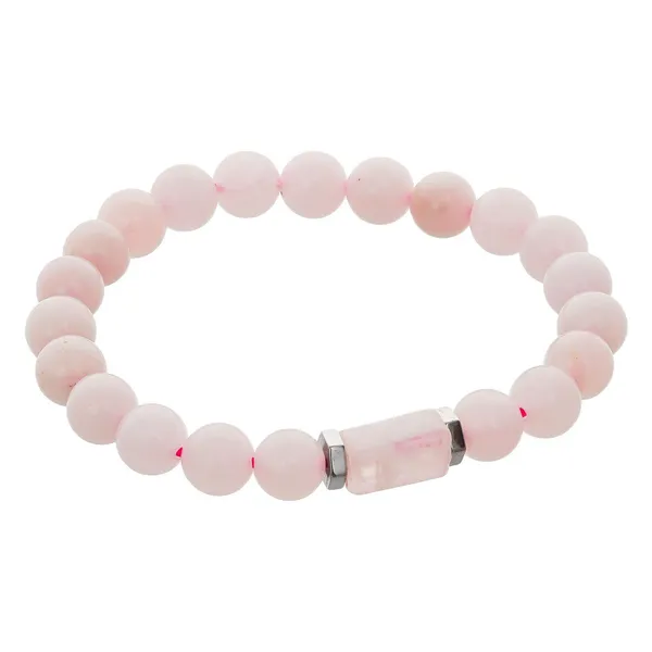 Pink_Rose_Quartz_Tumbler_Bracelet_For_Women_Men'S_Gifts_Protection_Healing_Crystal_Bracelet_8Mm_Gemstone_Beaded_Adjustable