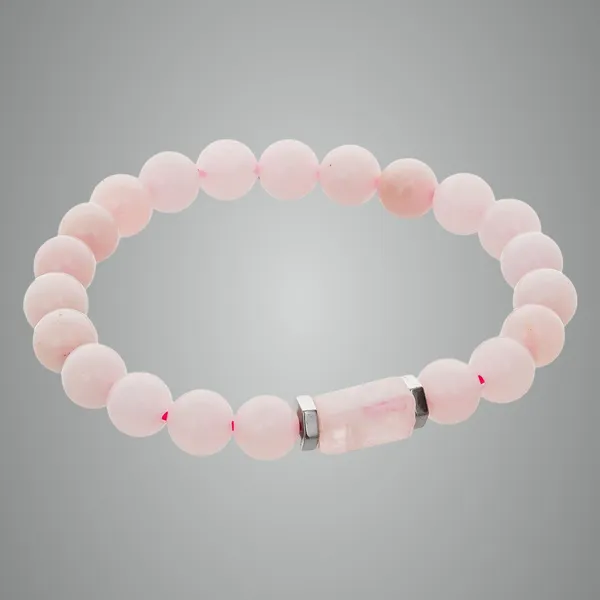 Pink_Rose_Quartz_Tumbler_Bracelet_For_Women_Men'S_Gifts_Protection_Healing_Crystal_Bracelet_8Mm_Gemstone_Beaded_Adjustable