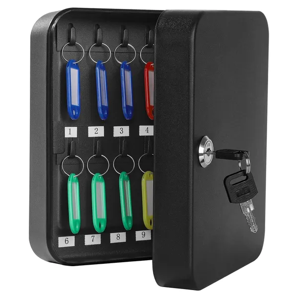 Black_Wall_Mounted_Metal_Key_Cabinet_Organiser