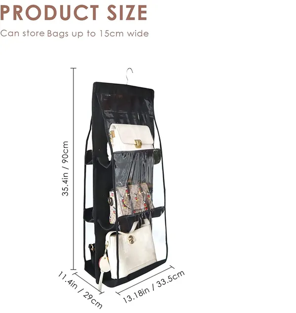 Black_Foldable_Hanging_Handbag_Organiser_For_Wardrobe_Storage