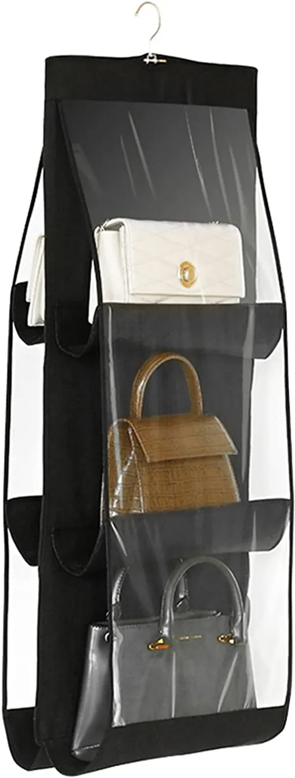 Black_Foldable_Hanging_Handbag_Organiser_For_Wardrobe_Storage