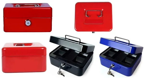 Betlex_|_Small_Cash_Box_|_Cash_safe_box_with_Key_Lock_and_Coin_Try_|_Portable_|_6"_Petty_Cash_box_|_Metal_Money_Safe_Box_|_Multi_Color_|