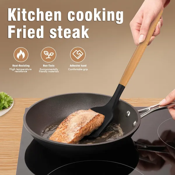 Black_And_Brown_Silicone_Kitchen_Utensil_Set_For_Cooking_Baking