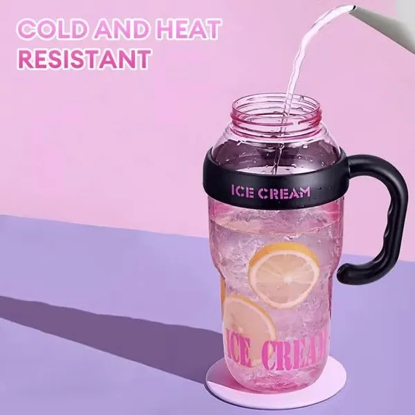 BETLEX_Ice_Cream_Design_Sipper_Bottle_with_Straw_&_Handle_|_Cute_Leak-Proof_Water_Bottle_for_Kids,_Girls_&_Travel_|_BPA-Free_Plastic_Tumbler_Cup_for_Juice,_Milk_&_Cold_Drinks_(Black,_500ml)