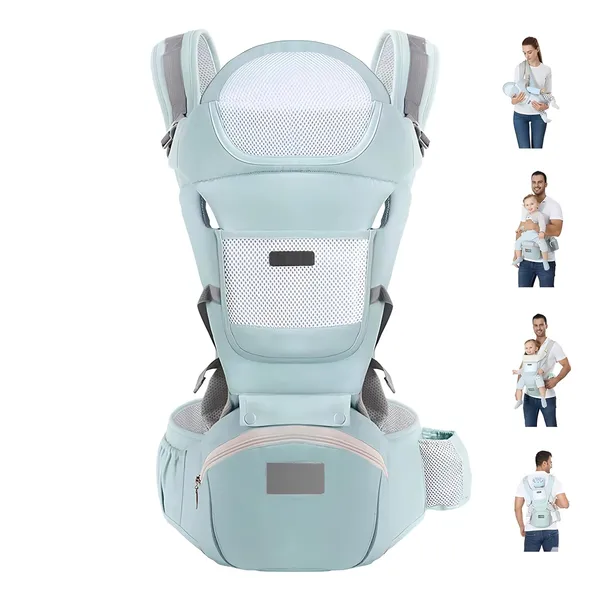 Blue_Ergonomic_Baby_Carrier_With_Hip_Seat