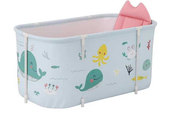 Multicolour_Foldable_Baby_Bathtub_With_Cushion_Support