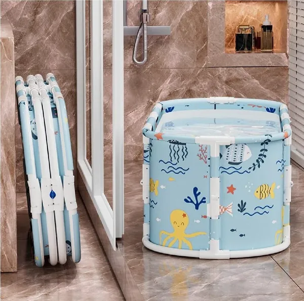 Multicolour_Foldable_Baby_Bathtub_With_Cushion_Support