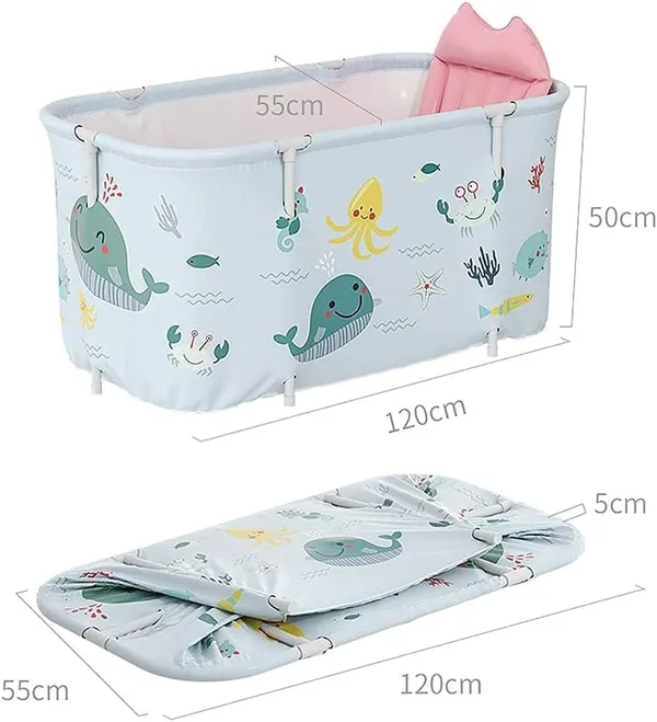 Multicolour_Foldable_Baby_Bathtub_With_Cushion_Support