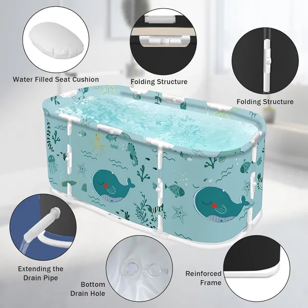 Multicolour_Foldable_Baby_Bathtub_With_Cushion_Support