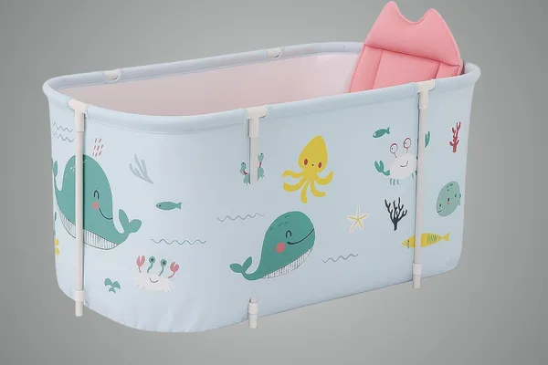 Multicolour_Foldable_Baby_Bathtub_With_Cushion_Support