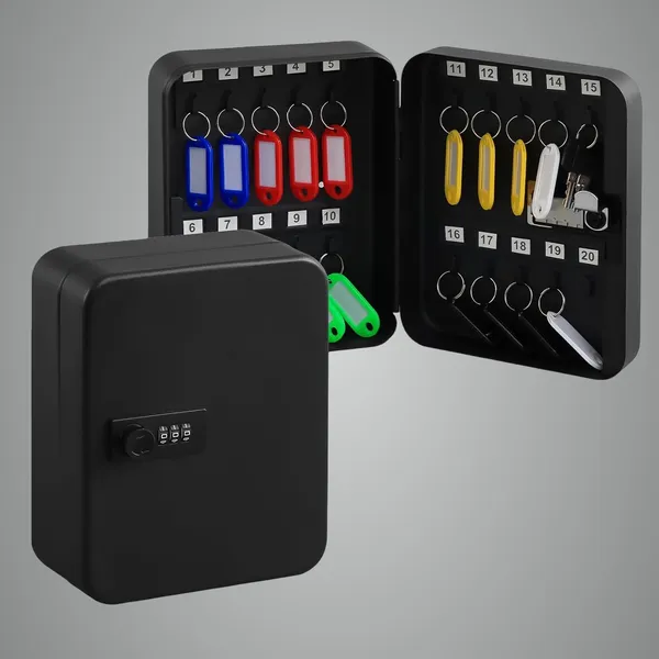 Black_Metal_Key_Cabinet_With_Combination_Lock