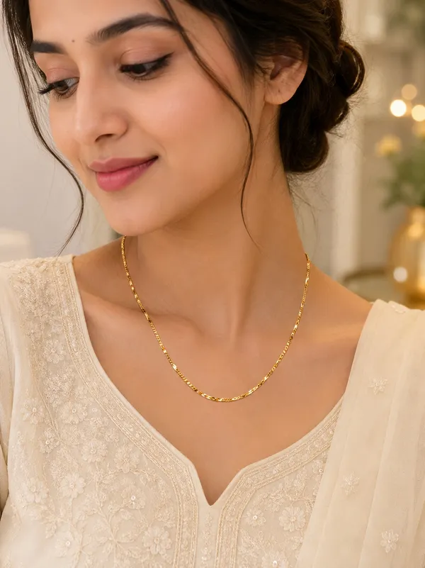 1GM_Gold_Plated_Chain_for_Women_|_Lightweight_Minimalist_Necklace_|_Elegant_Daily_Wear_Jewellery