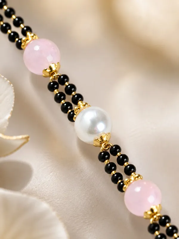 1_GM_Black_Beaded_Bracelet_with_Pearl_&_Pink_Beads