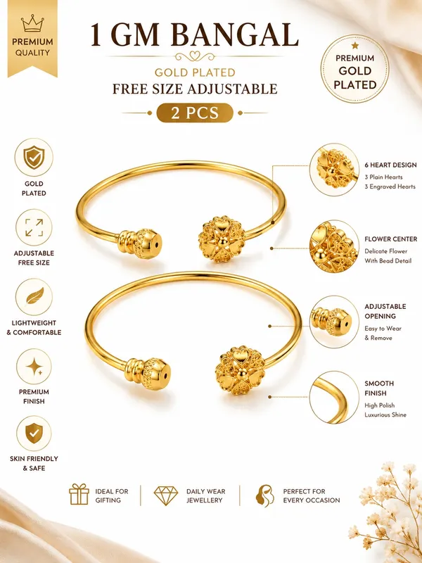 1_GM_Gold_Plated_6_Heart_Design_Bangle_Set_of_2_–_Free_Size_Adjustable