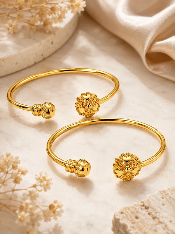 1_GM_Gold_Plated_6_Heart_Design_Bangle_Set_of_2_–_Free_Size_Adjustable