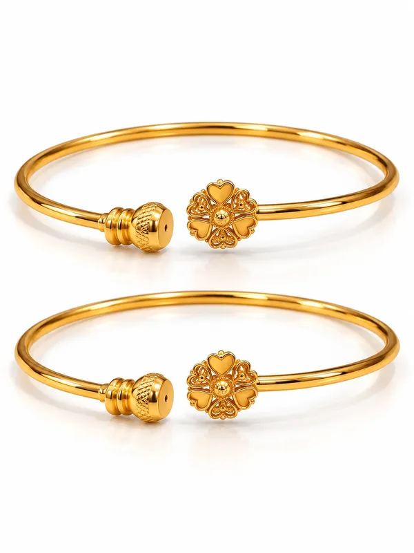 1_GM_Gold_Plated_6_Heart_Design_Bangle_Set_of_2_–_Free_Size_Adjustable