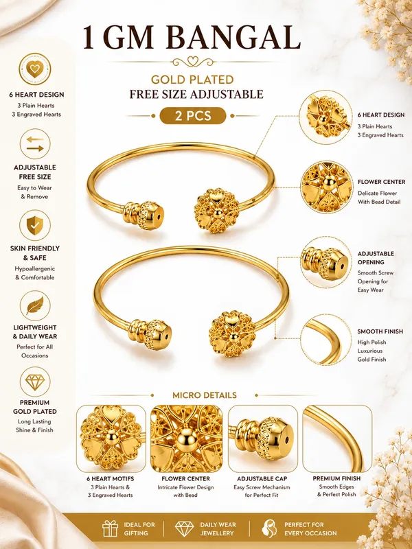 1_GM_Gold_Plated_6_Heart_Design_Bangle_Set_of_2_–_Free_Size_Adjustable