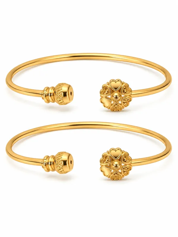 1_GM_Gold_Plated_6_Heart_Design_Bangle_Set_of_2_–_Free_Size_Adjustable