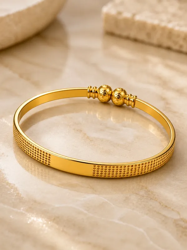 1_GM_Gold_Plated_Adjustable_Bracelet_with_Textured_Dotted_Pattern_&_Engraved_Beads_1PCS