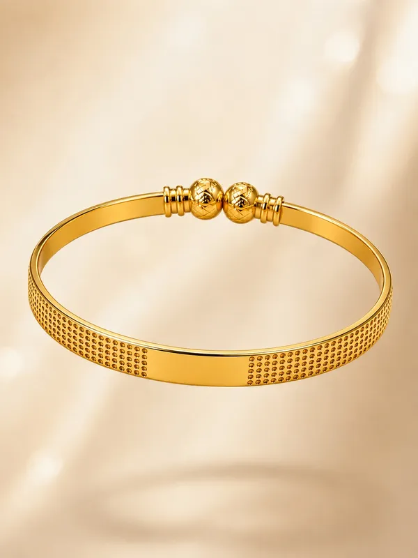1_GM_Gold_Plated_Adjustable_Bracelet_with_Textured_Dotted_Pattern_&_Engraved_Beads_1PCS