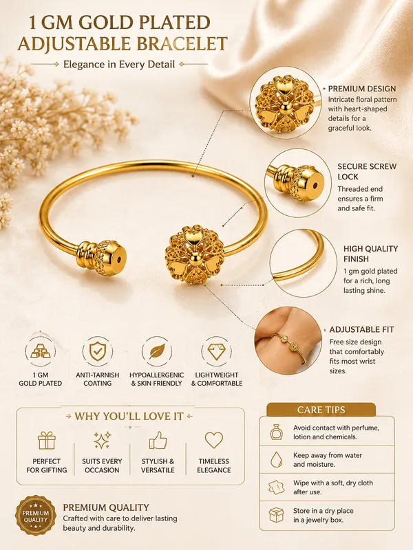 1_GM_Gold_Plated_Adjustable_Flower_Heart_Bracelet_for_Women,_Free_Size,_Elegant_Floral_Design,_1_Piece