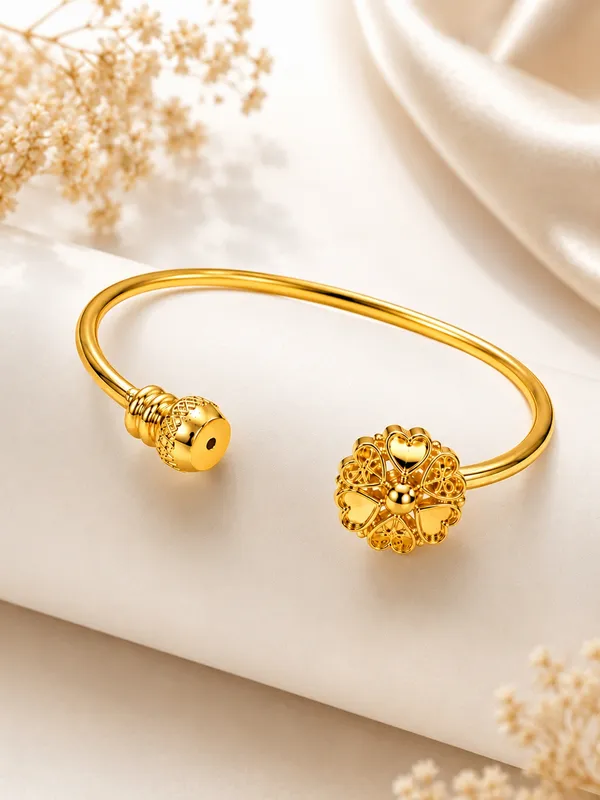 1_GM_Gold_Plated_Adjustable_Flower_Heart_Bracelet_for_Women,_Free_Size,_Elegant_Floral_Design,_1_Piece
